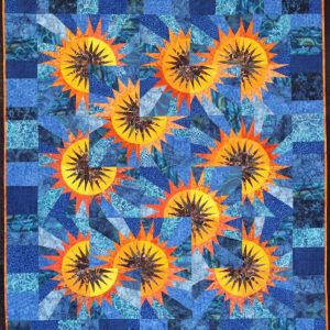 2019 Third Place-Medium Pieced by Two or More-Sunflower Illusions-Louise Maley:Linda Jolly
