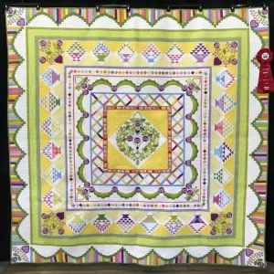 2022 BEST MACHINE QUILTING:STATIONARY-Mixed Technique by One-Ruffled Roses-Joann Hopkins