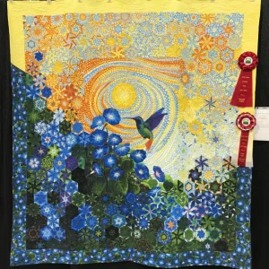 2022 SECOND PLACE:VIEWER'S CHOICE-Medium Pieced by One-Hummingbird-Jennifer Perry Price