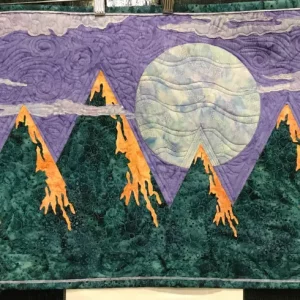 2022 SMALL GROUP CHALLENGE AWARD-Our Mountain Treasures-Moonshine-Debbie Haumesser-Quilted by Laurel Benneti:Quilted Eye