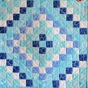 geometric blue quilt