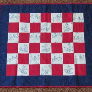 red white and blue checker quilt