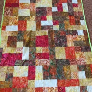 patchwork rectangle and squares quilt
