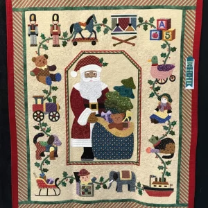 2022 HONORABLE MENTION-Applique by Two or More-Old St Nick & Antique Toys-Ann Davis-Quilted by Carol Caba