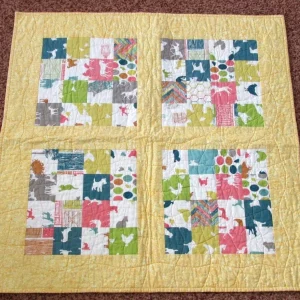 gold bordered quilt