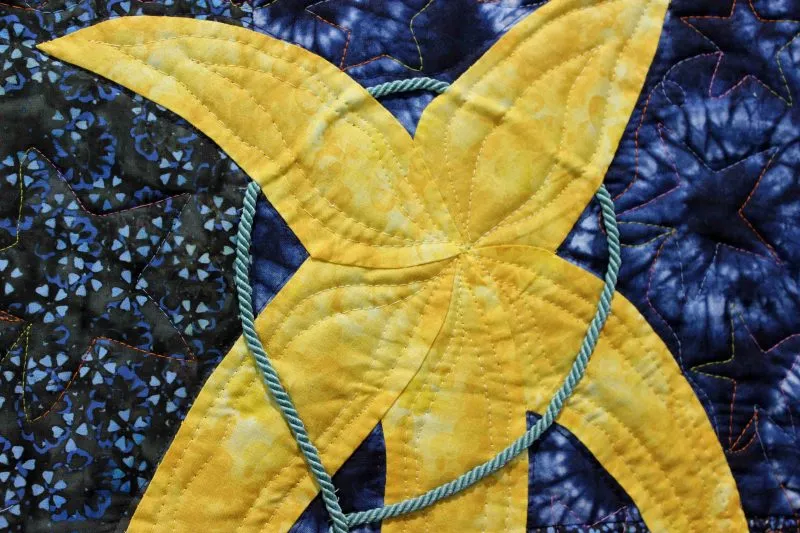Star Wrangler" close-up; pieced by Dashiel Smith; stationary machine quilted by Barbara Smith. 2nd Place Youth. 3rd Youth Viewers' Choice