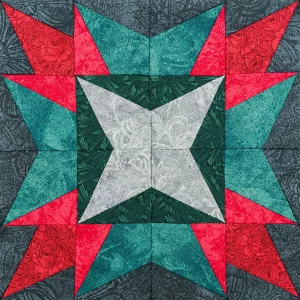 green and red quilt block