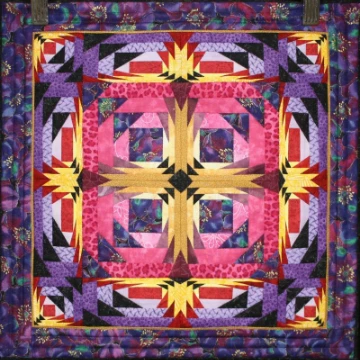 geometric purple quilt