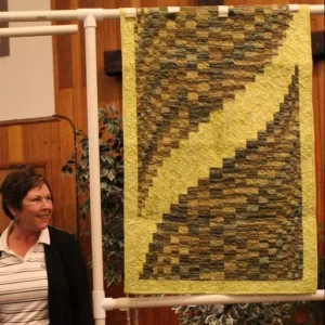 Winter Checkmark by Suzon Stroud. This is the second bargello quilt made after attending Julia Zieglar's class.