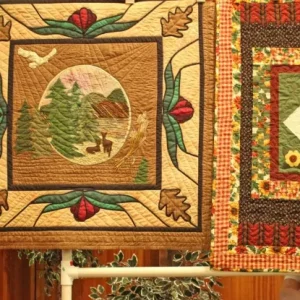 Donna Swanson made and quilted these wall hangings that hang in her home. 