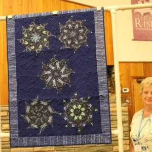 Debbie Haumesser made Kaleisoscope for a wedding gift. The pattern is from Magic Stack in Whack by Bethany S Reynolds.