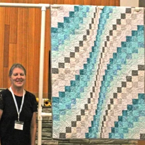 Jan Lundine made her first Bargello Quilt in a class taught by Donna Hale. It was fun and addicting. She has several more 