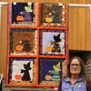 Joleen Graham was encouraged by a friend to put together her cute halloween witch blocks.