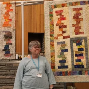 Karen Falvey made two quilts at a Quilt Busters at Quilt Expressions. She still has batiks to use!